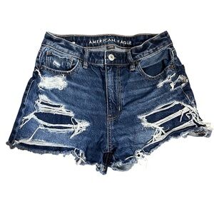American Eagle Strigid Mom Shorts Denim cutoff size 2